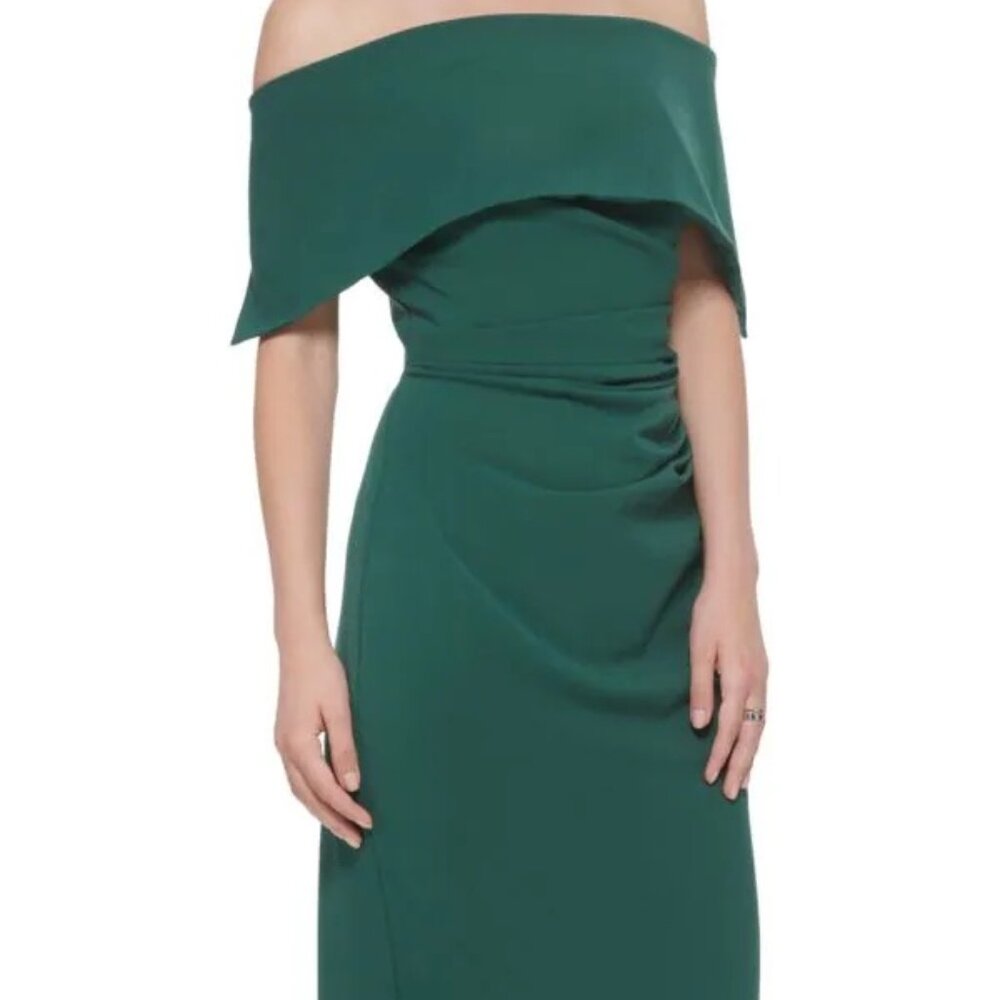 Vince Camuto Off Shoulder Midi Cocktail Dress